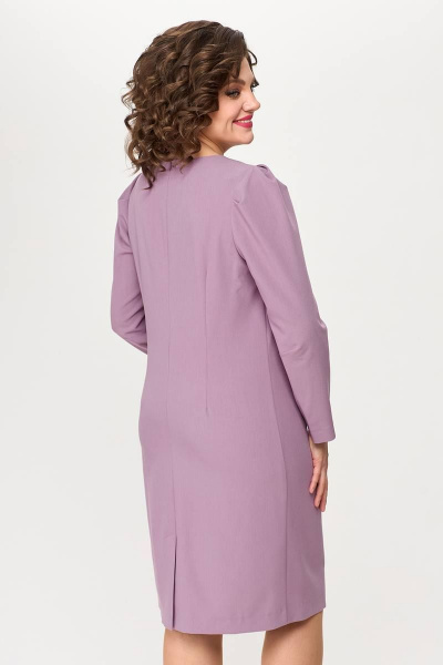 Платье деловой стиль с фигурным вырезом и складками Zlata 4357 сиреневый - фото 6