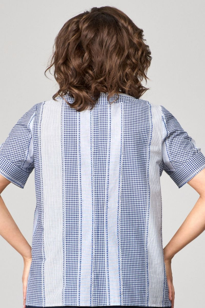 Костюм женский с фигурным вырезом и накладным карманом ALEZA 1128 василек - фото 3