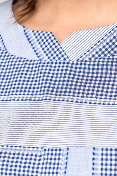 Костюм женский с фигурным вырезом и накладным карманом ALEZA 1128 василек - фото 2