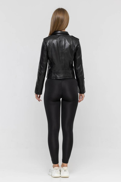 Куртка из натуральной кожи с воротником-стойкой, классика InterFino 28-2015 чёрный - фото 2