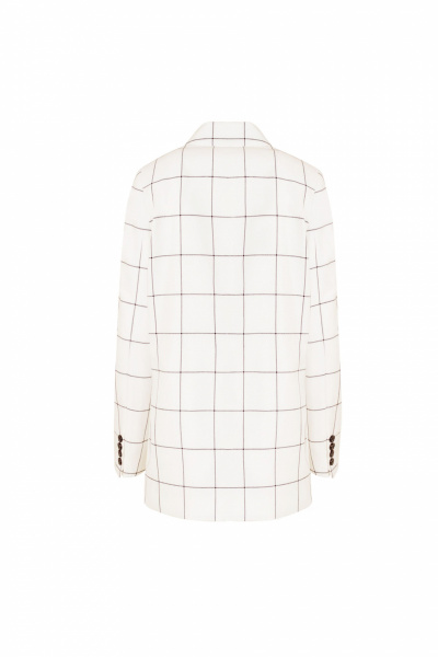 Деловой жакет из текстиля для демисезона Elema 1К-12558-1-170 клетка_белый - фото 8