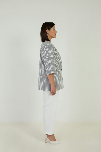 Двубортный жакет из текстиля и хлопка, прямой силуэт Elema 1К-12619-1-164 принт - фото 2