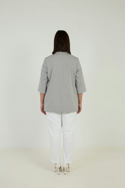 Двубортный жакет из текстиля и хлопка, прямой силуэт Elema 1К-12619-1-164 принт - фото 3