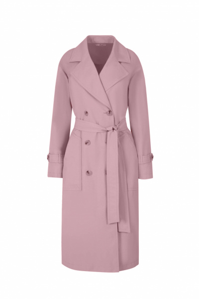 Плащ на каждый день из текстиля и хлопка розовый Elema 2-12470-1-164 лиловый - фото 1