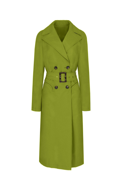 плащ на каждый день зеленый с хлопком и текстилем Elema 2-12546-1-164 хаки - фото 6