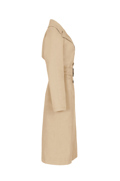 плащ на каждый день бежевый с хлопком и текстилем Elema 2-12546-1-170 бежевый - фото 2