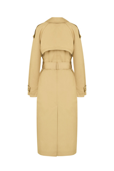 Бежевый плащ из текстиля с хлопком Elema 2-12598-1-170 верблюд - фото 3