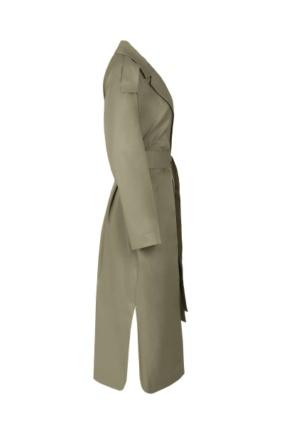 Плащ двубортный ниже колена с погонами и поясом Elema 2-12632-1-170 олива - фото 2