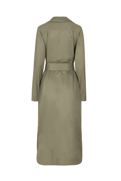 Плащ двубортный ниже колена с погонами и поясом Elema 2-12632-1-170 олива - фото 3