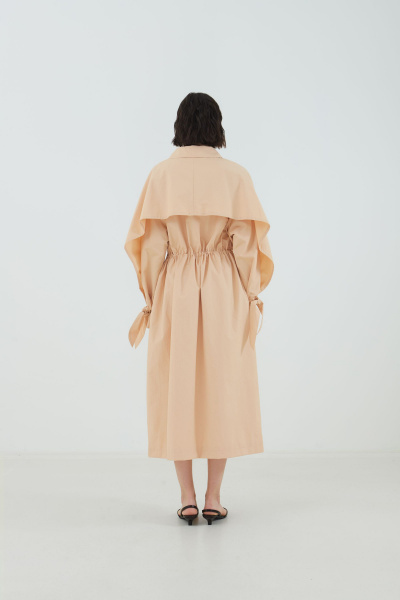 Плащ из плащёвой ткани с погонами и поясом Elema 2-13092-1-170 светло-бежевый - фото 4