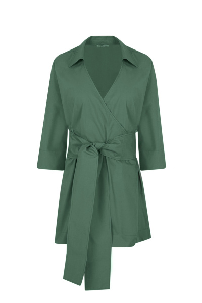 Блуза зеленая, из хлопка, демисезон Elema 2К-12504-1-170 изумрудный - фото 1