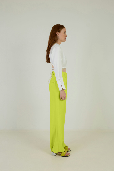 Брюки из текстиля, желтые, ломпировки, демисезон Elema 3К-12527-1-164 жёлтый - фото 5