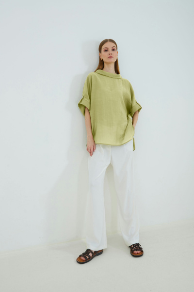 Белые брюки из текстиля, на каждый день Elema 3К-13080-1-170 белый - фото 1