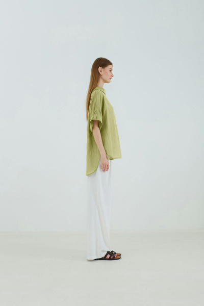 Белые брюки из текстиля, на каждый день Elema 3К-13080-1-170 белый - фото 2