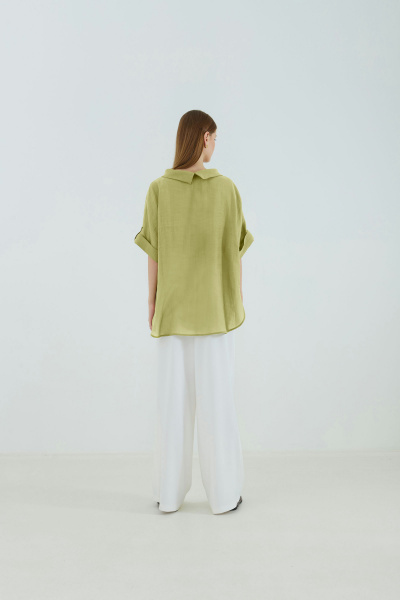 Белые брюки из текстиля, на каждый день Elema 3К-13080-1-170 белый - фото 3