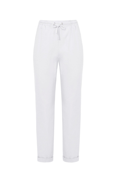 Демисезонные брюки из текстиля и хлопка для повседневных образов Elema 3К-8538-5-170 белый - фото 1