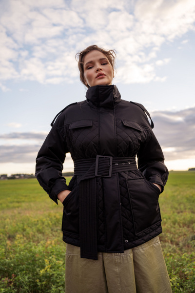 Куртка демисезонная на каждый день из плащёвой ткани Elema 4-12600-1-164 чёрный - фото 6