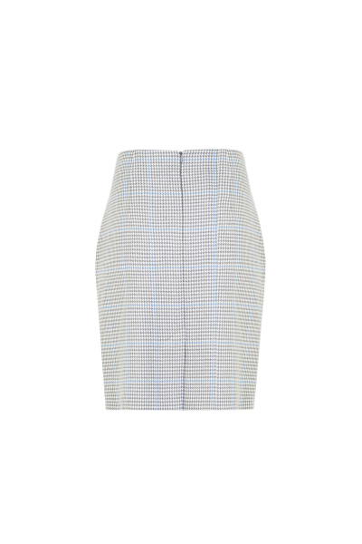 Юбка прямого силуэта до середины колена на молнии Elema 4К-12451-1-170 голубая_клетка - фото 3