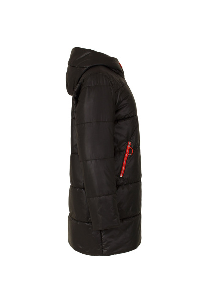 Пальто Elema 5-12824-1-164 чёрный/красный - фото 2