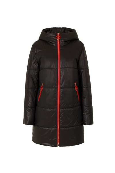 Пальто Elema 5-12824-1-170 чёрный/красный - фото 1