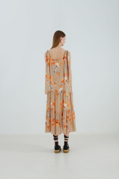 Платье Elema 5К-10765-1-164 принт_бежевый - фото 4