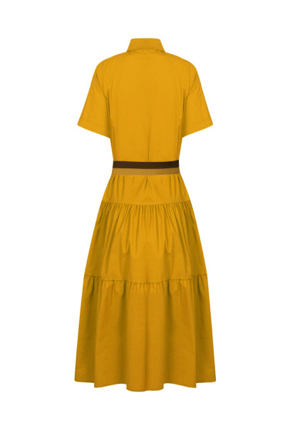 Демисезонное платье из текстиля и хлопка яркого цвета Elema 5К-10960-2-170 куркума - фото 3