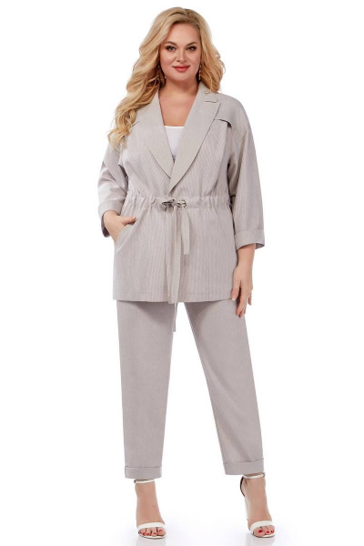 Брюки и жакет в полоску для делового образа LaKona 11517 песочный - фото 1