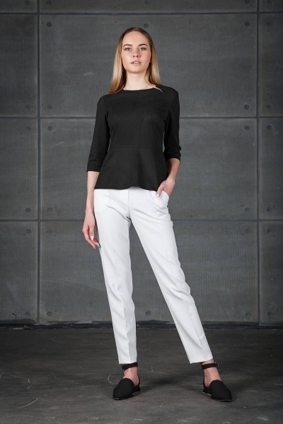 Блуза приталенного силуэта из искусственной замши GlasiO 13017- - фото 1