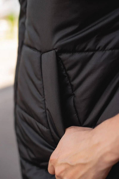 Черный жилет из плащевки с застежкой на молнии MT.Style 207566151 - фото 3