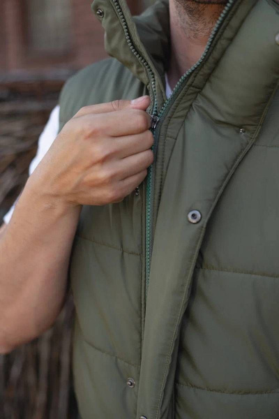 Зеленый жилет из водоотталкивающей ткани с карманами MT.Style 207559850 - фото 5