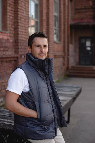 Серый плащевой жилет с застежкой на молнии MT.Style 207566150 - фото 2