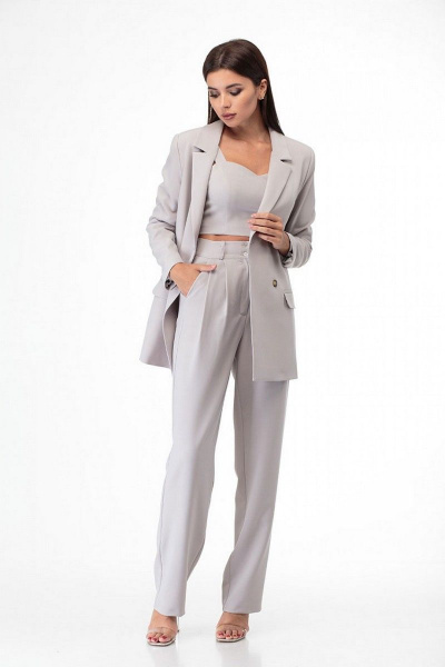 Жакет Anelli 1373 светло-серый - фото 4