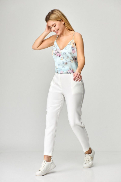 Брюки женские палаццо с высокой посадкой из вискозы Abbi 2002 белый - фото 1