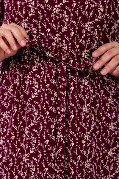 Платье летнее приталенное с карманами и разрезами Abbi 1005 бордо - фото 5