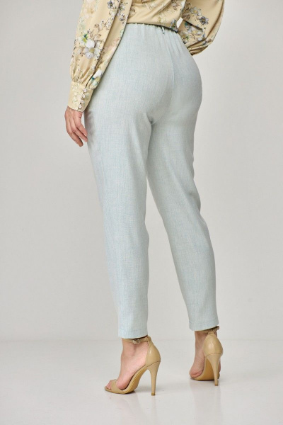 Голубые офисные брюки из вискозы и текстиля с боковыми карманами Abbi 2002 голубой - фото 3