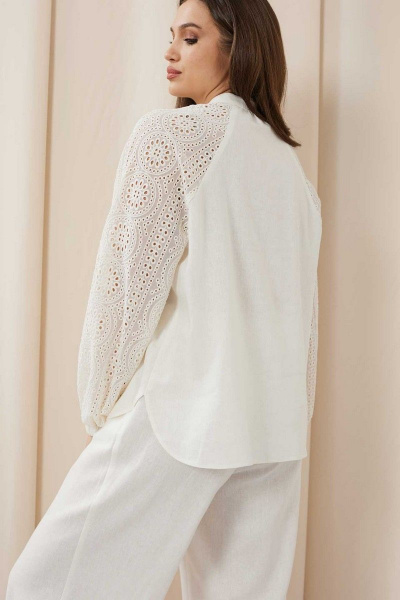 Костюм блуза и расклешённые брюки из льна на каждый день Mislana С935/1 - фото 4