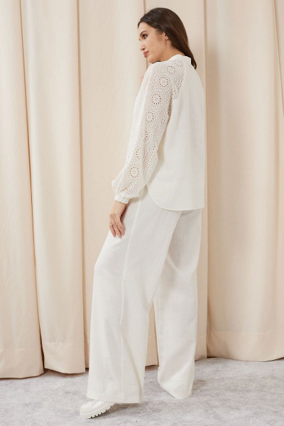 Костюм блуза и расклешённые брюки из льна на каждый день Mislana С935/1 - фото 3