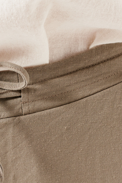 Брюки летние из вискозы с поясом и карманами Панда 442063w бежевый - фото 3