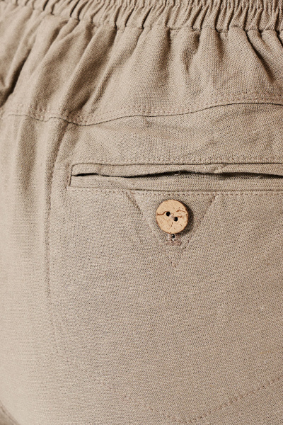 Брюки летние из вискозы с поясом и карманами Панда 442063w бежевый - фото 4