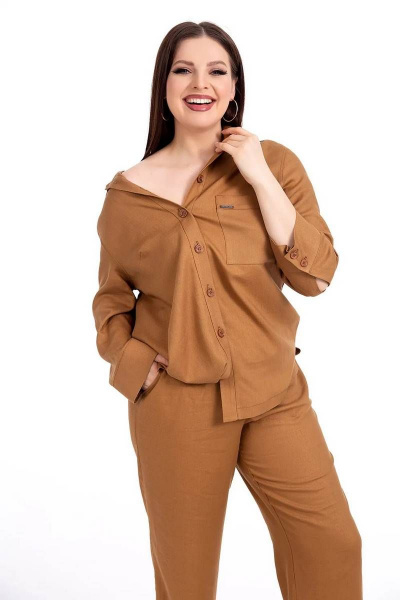 Брюки, рубашка Daloria 9192 песочный - фото 7