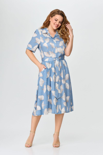 Платье летнее из вискозы свободное DaLi 5348 голубой - фото 1
