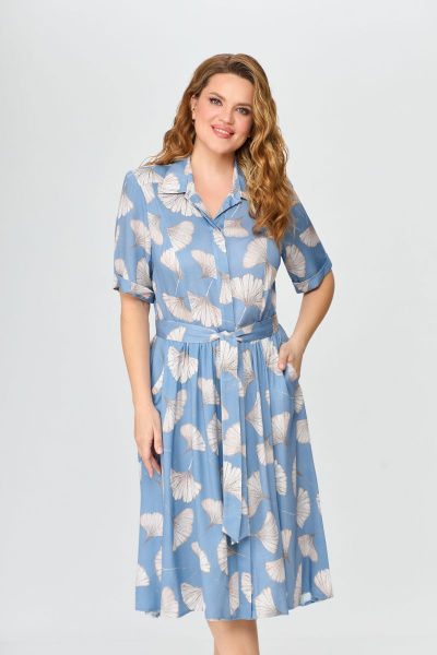 Платье летнее из вискозы свободное DaLi 5348 голубой - фото 2