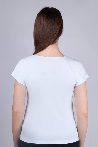 Белая майка из трикотажа и хлопка для ежедневных образов Verally 431-1 белый - фото 2