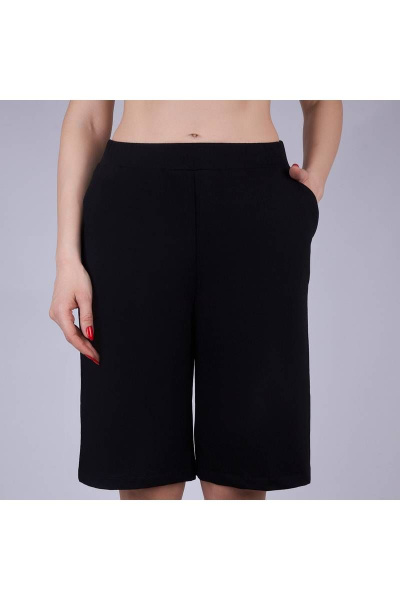 Шорты из футера с карманами для повседневной носки Verally 458-2 черный - фото 1