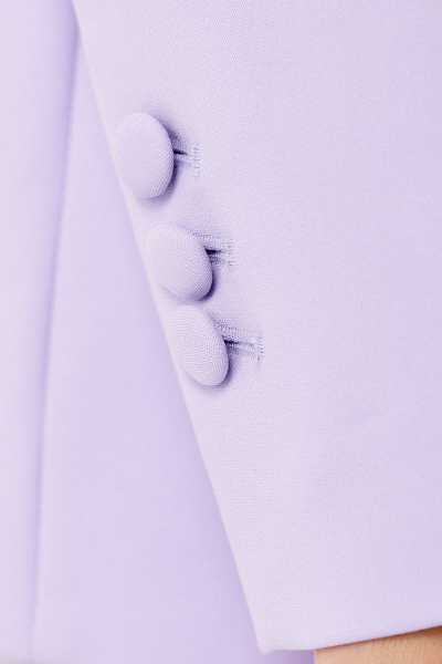 Двубортный летний жакет из хлопка с V-образным вырезом Панда 115130w лиловый - фото 4