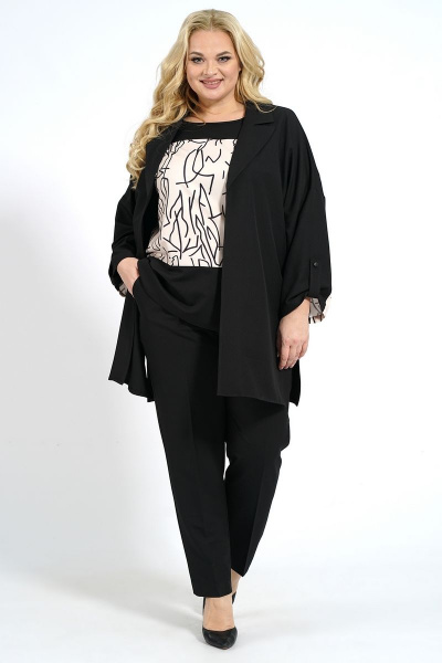 Блуза, брюки, жакет оверсайз из текстиля для лета Медея и К 2190 - фото 1