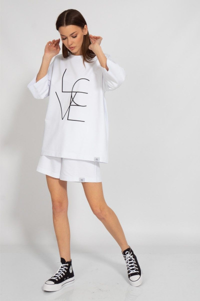 Свитшот оверсайз с приспущенными рукавами из футера Kivviwear 3090.02 - фото 5