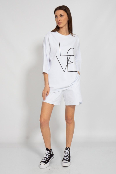 Свитшот оверсайз с приспущенными рукавами из футера Kivviwear 3090.02 - фото 3