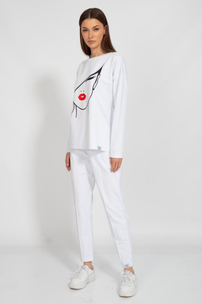 Круглогодичный спортивный костюм с модными принтами из хлопка Kivviwear 30983109.02 - фото 1