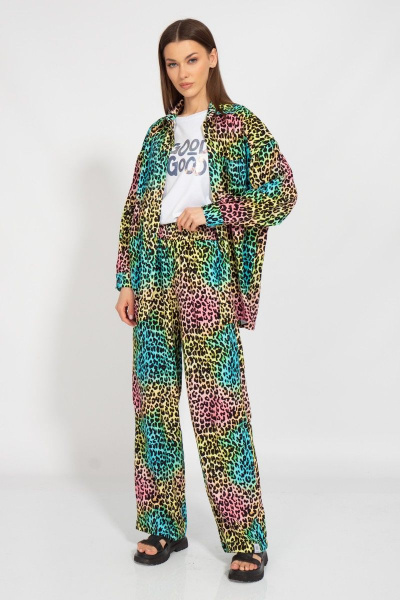Летний костюм из штапеля с ярким принтом и комфортом Kivviwear 31263127.02 - фото 3
